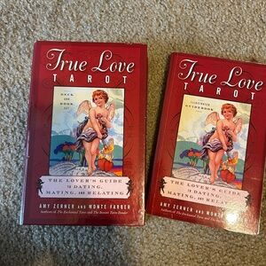 Book and Tarot cards.